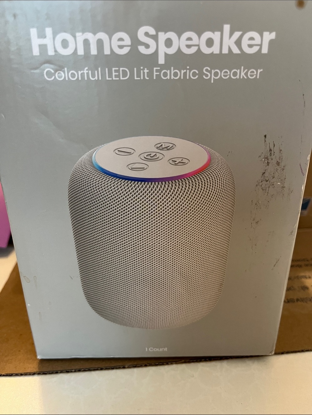 Home Speaker Colorful LED Lit Fabric Speaker